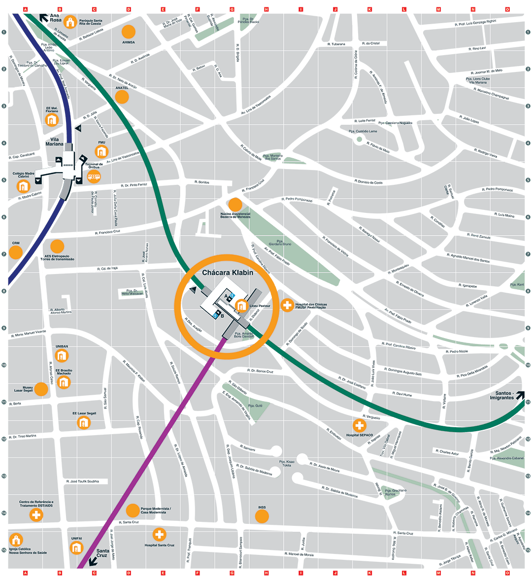 Mapa Estação Chácara Klabin - Foto Site Metro de SP