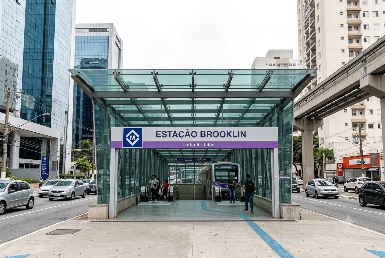 Estaçao de Metrô no Brooklin em São Paulo - www.portalsampa.com.br