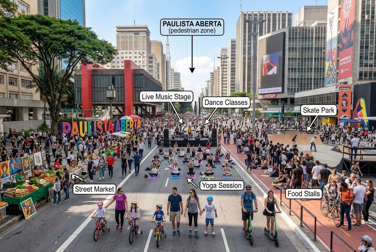 Avenida Paulista aberta Aos domingos - Portal Sampa
