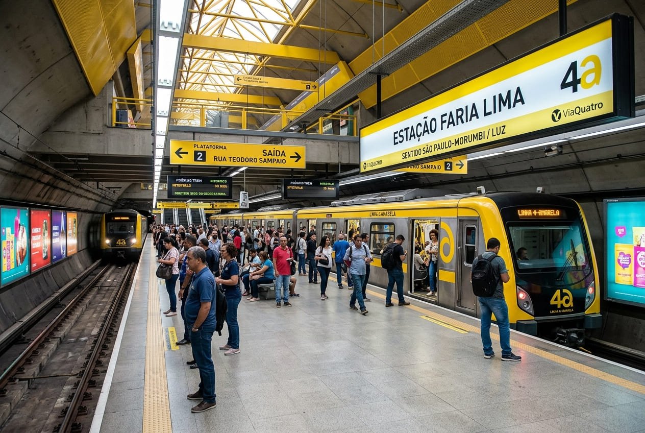 Estação Faria Lima — Linha 4-Amarela - Portal Sampa