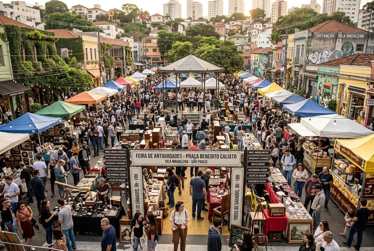 Feira de Antiguidades da Praça Benedito Calixto - Portal Sampa