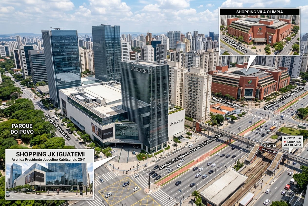 Os shoppings JK Iguatemi e Vila Olímpia - www.portalsampa.com.br