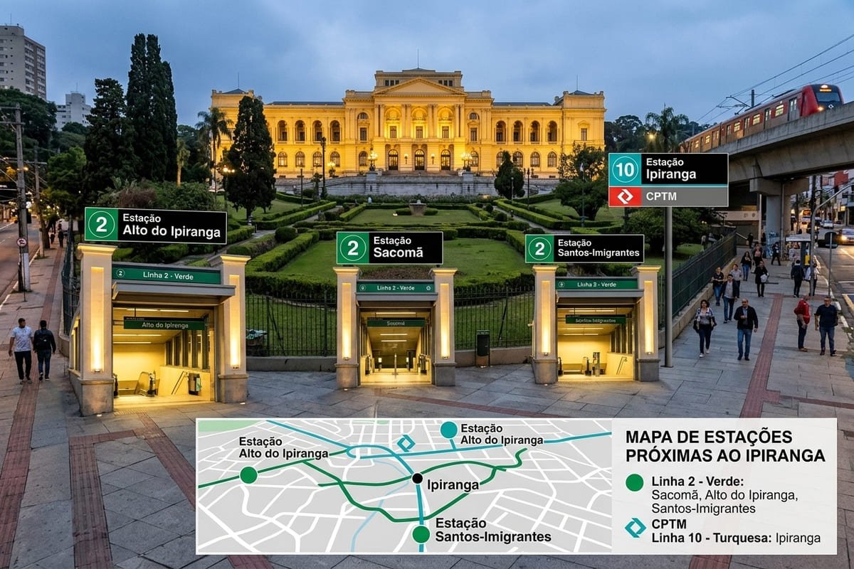 Estações de metrô mais próximas do Ipiranga em São Paulo - Portal Sampa