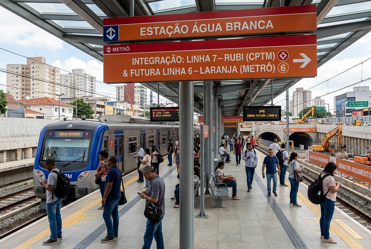 Estação Água Branca (CPTM e Futura Linha 6–Laranja) - Portal Sampa