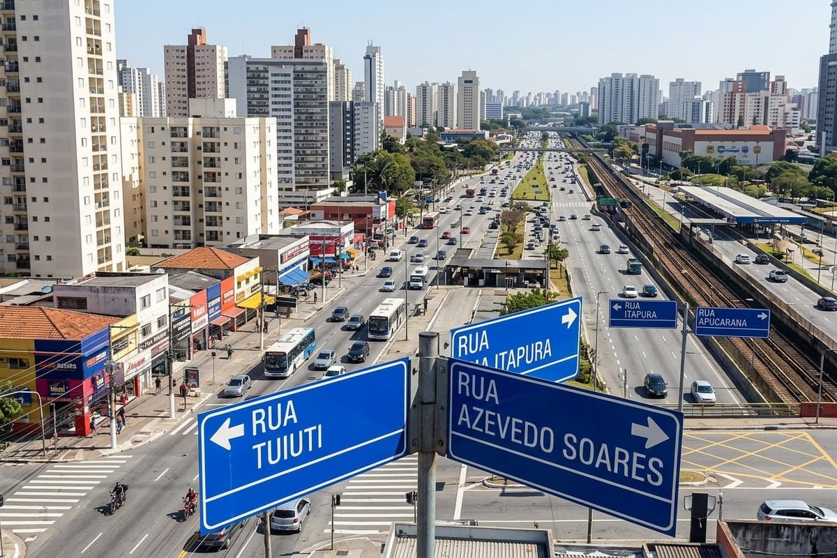 Principais ruas e avenidas do Tatuapé em São Paulo